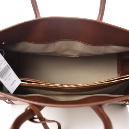 Saint Laurent Linen Calfskin Small Souple Sac De Jour Cognac 6 of 13