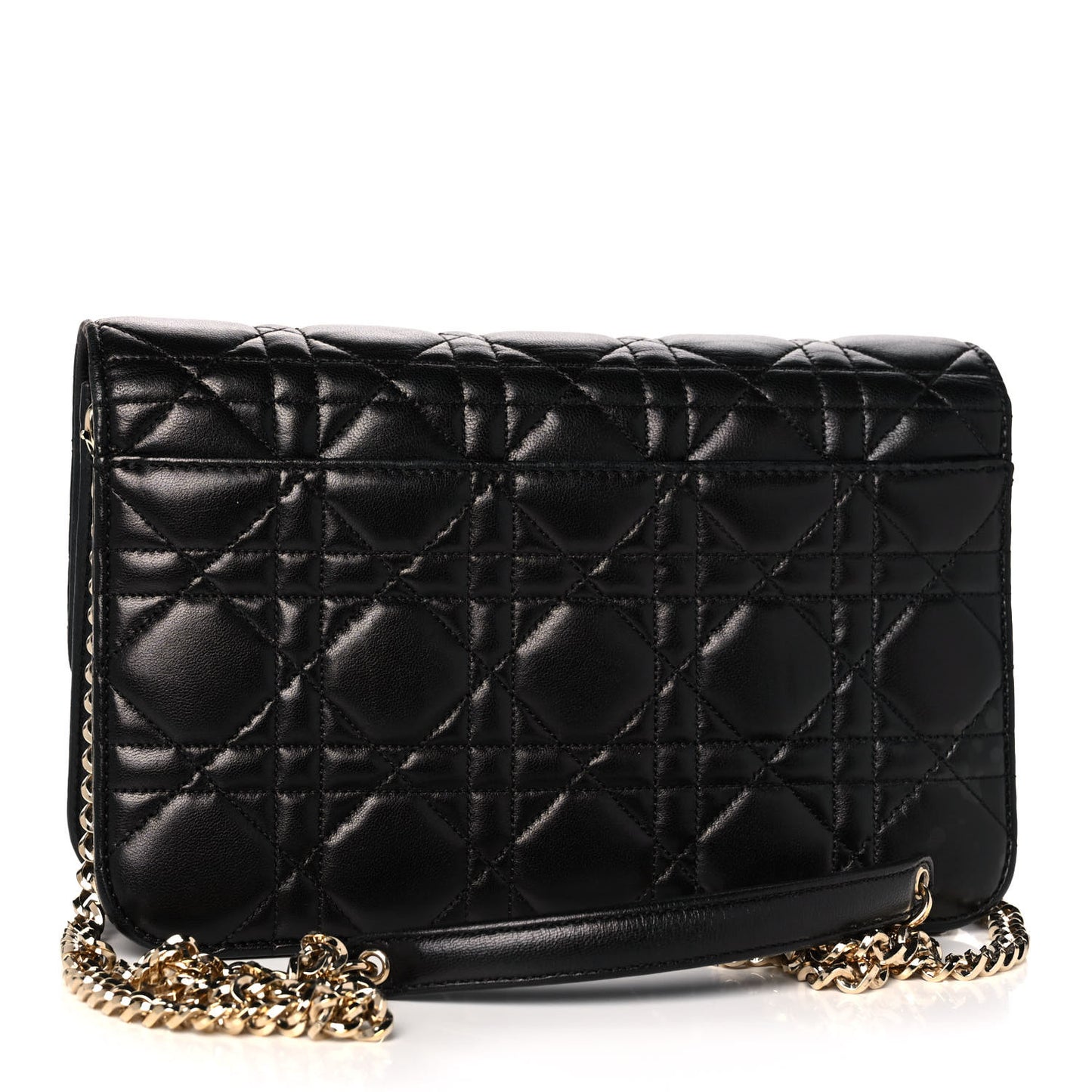 Lambskin Cannage Miss Dior Promenade Pouch Black