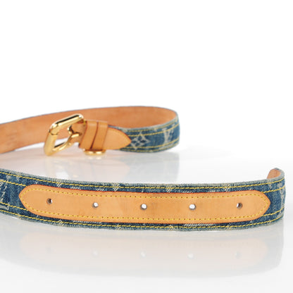 Louis Vuitton Monogram Denim Belt 80 32 Blue 7 of 9