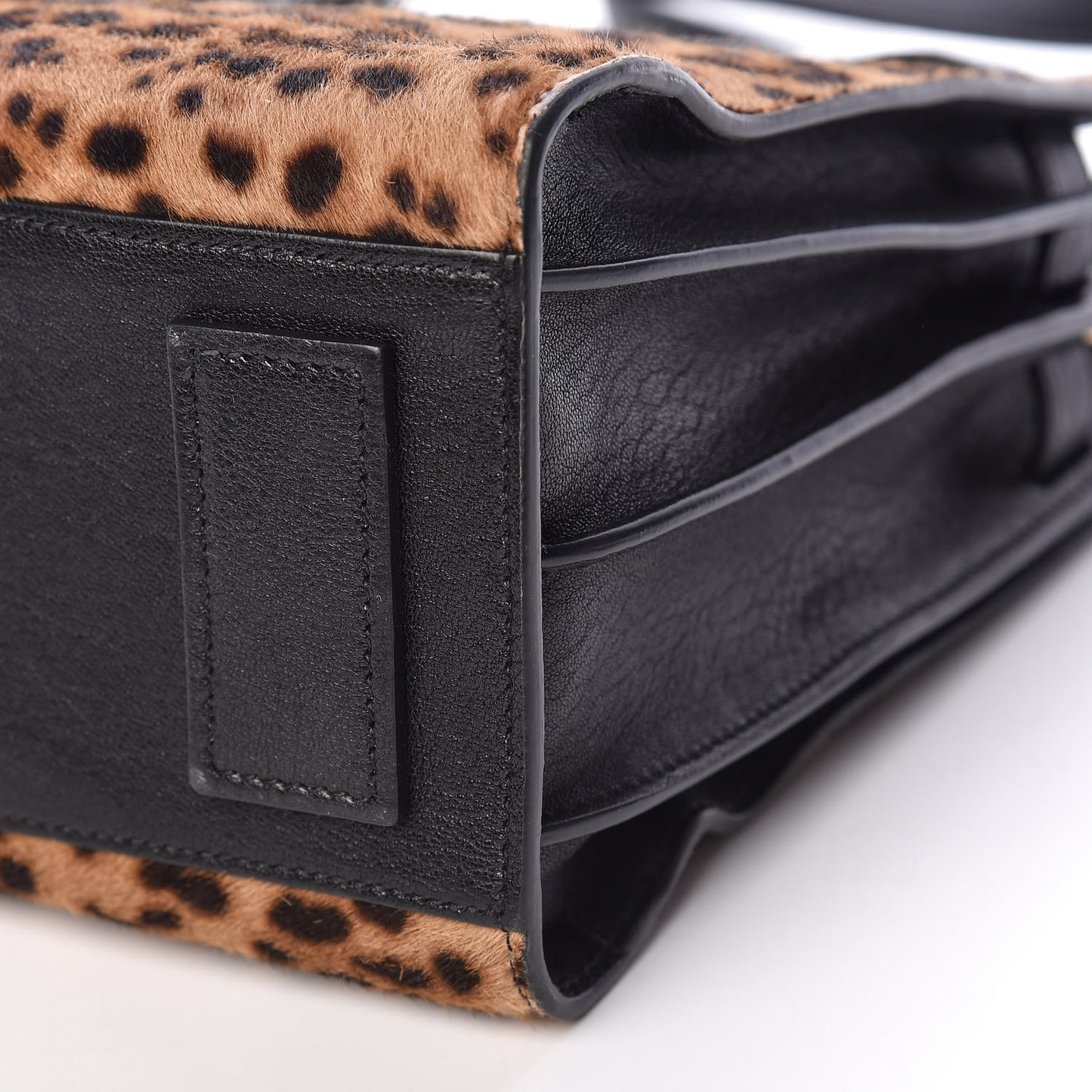 Pony Effect Calfskin Leopard Print Baby Supple Sac De Jour