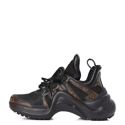 Louis Vuitton Calfskin Patent Monogram LV Archlight Sneakers 38 Black 1 of 10