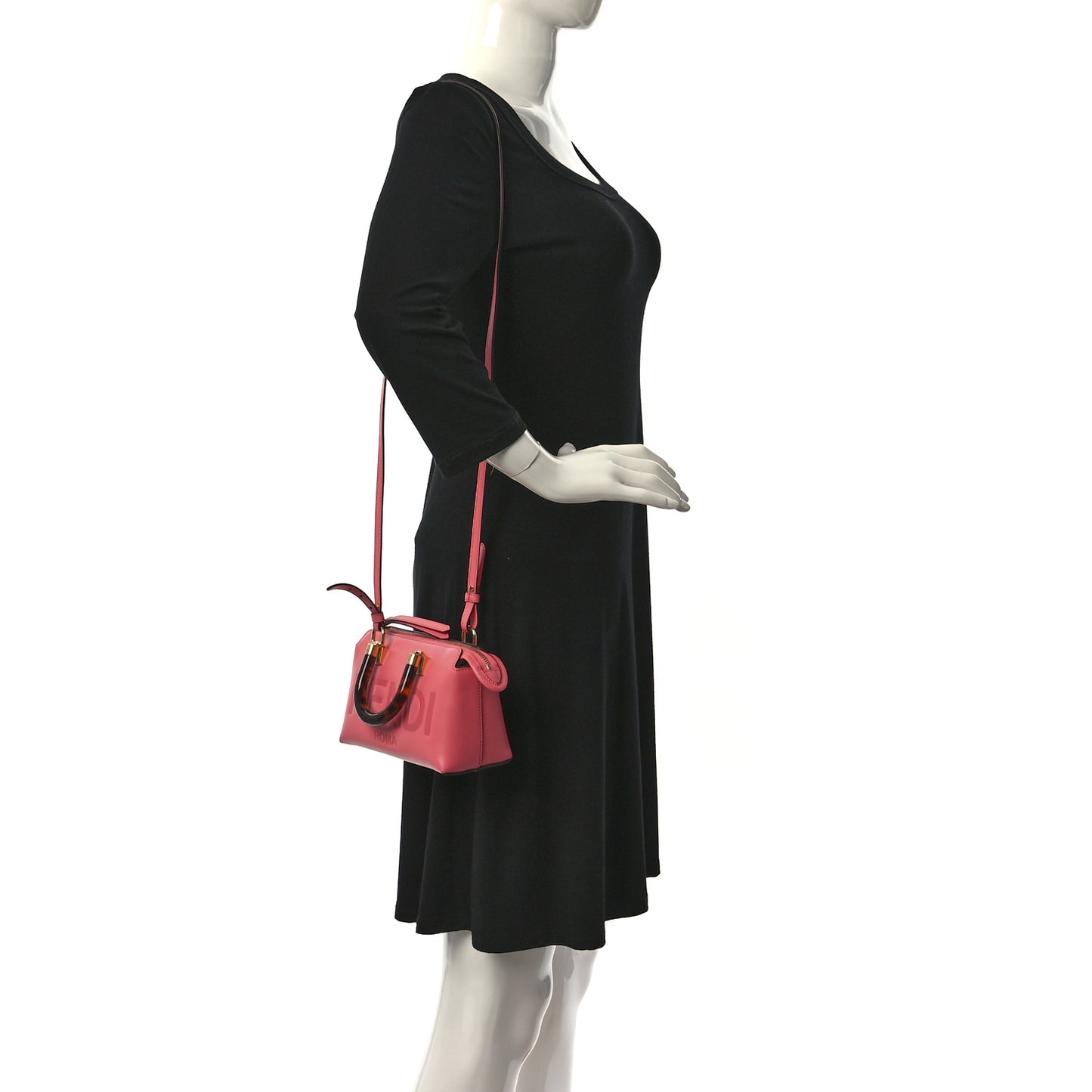 Vitello King Plexiglass Logo Embossed Mini By The Way Top Handle Boston Bag Pink Dalia
