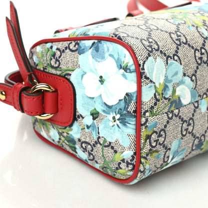 Gucci GG Supreme Monogram Blooms Mini Boston Navy Blue Hibiscus 5 of 11