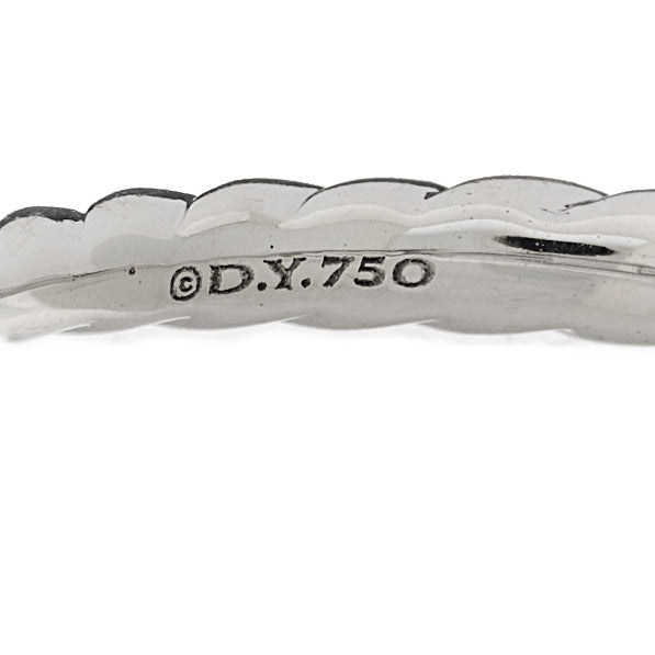 18K White Gold Diamond 4.5mm Stax Chain Link Pave Ring 54 7