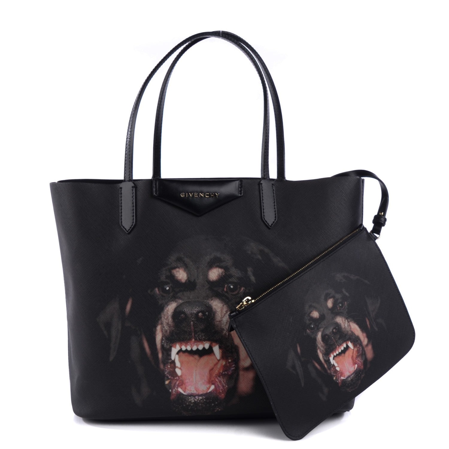 Givenchy Textured Coated Canvas Rottweiler Print Medium Antigona Tote Black 5 of 8