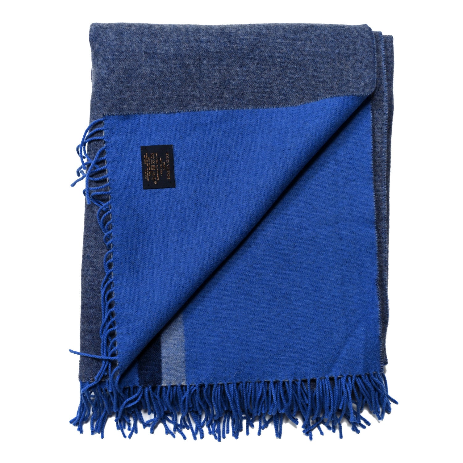 Louis Vuitton Wool Cashmere Classic Throw Navy 2 of 3