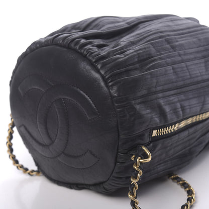 Chanel Iridescent Crumpled Calfskin Small Coco Pleats Backpack Black 9 of 10