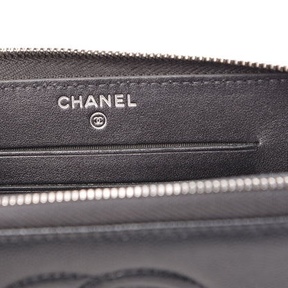 Chanel Metallic Caviar Quilted Medium Zip Around Wallet Dark Grey 6 of 10