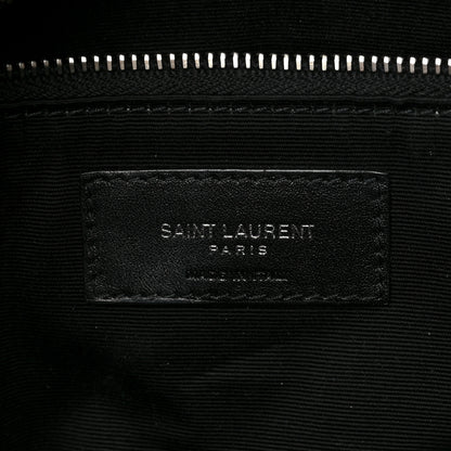 Saint Laurent Patent Quilted Small Loulou Puffer Monogram Chain Satchel Black 6 of 8