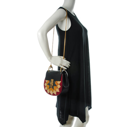 Chloe Suede Calfskin Patchwork Drew Shoulder Bag Black 2 of 8