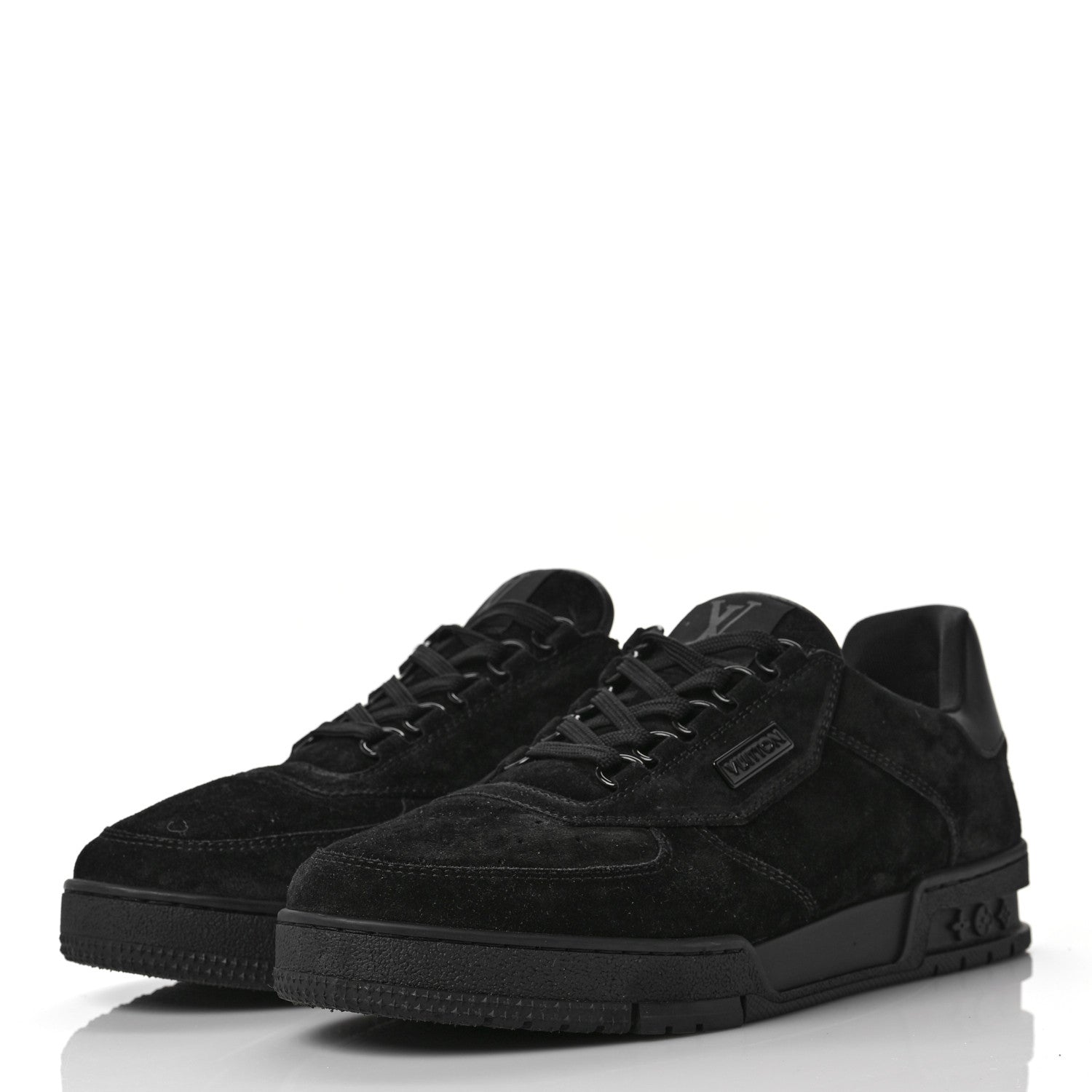 Louis Vuitton Suede Mens LV Trainer Sneakers 8 Black 3 of 5
