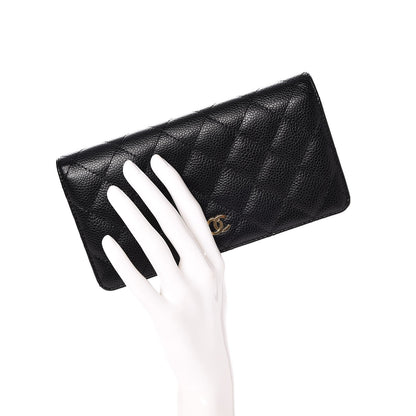 Chanel Caviar Quilted Yen Wallet Black 2 of 9