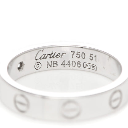 Cartier 18K White Gold Diamond 4mm LOVE Wedding Band Ring 51 5.75 4 of 4