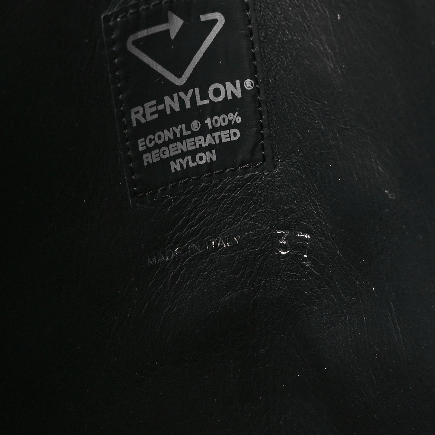 Spazzolato Re-Nylon Metal Triangle Logo 90mm Tall Boots 37 Black