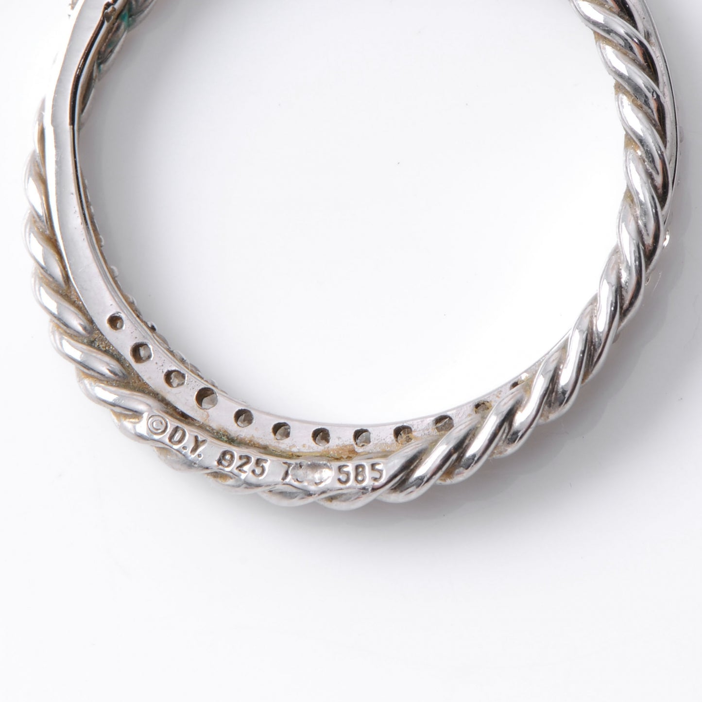 Sterling Silver 14k White Gold Gold Infinity Pendant