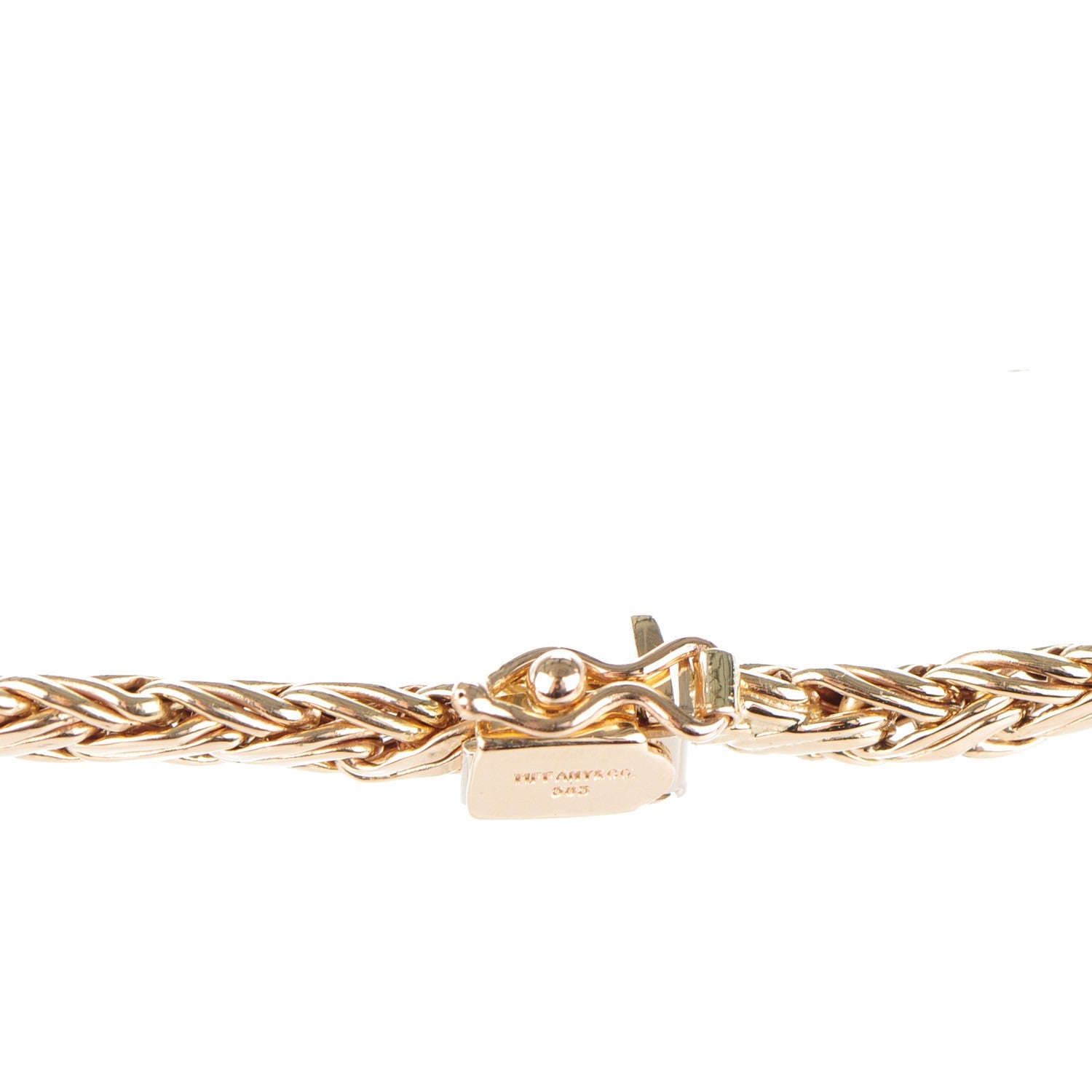 Tiffany 14K Yellow Gold Braided Chain Necklace 4 of 5