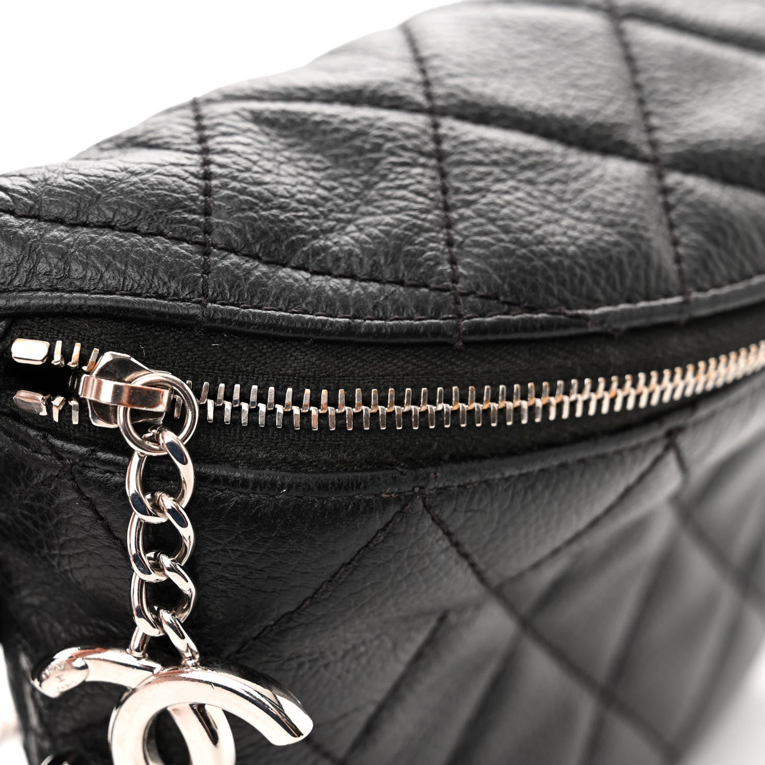 Chanel Grained Calfskin Quilted Waist Belt Bag Black 13 of 13