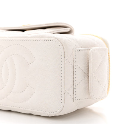 Chanel Caviar Quilted Polly Pocket East West Top Vanity With Chain White 10 of 11