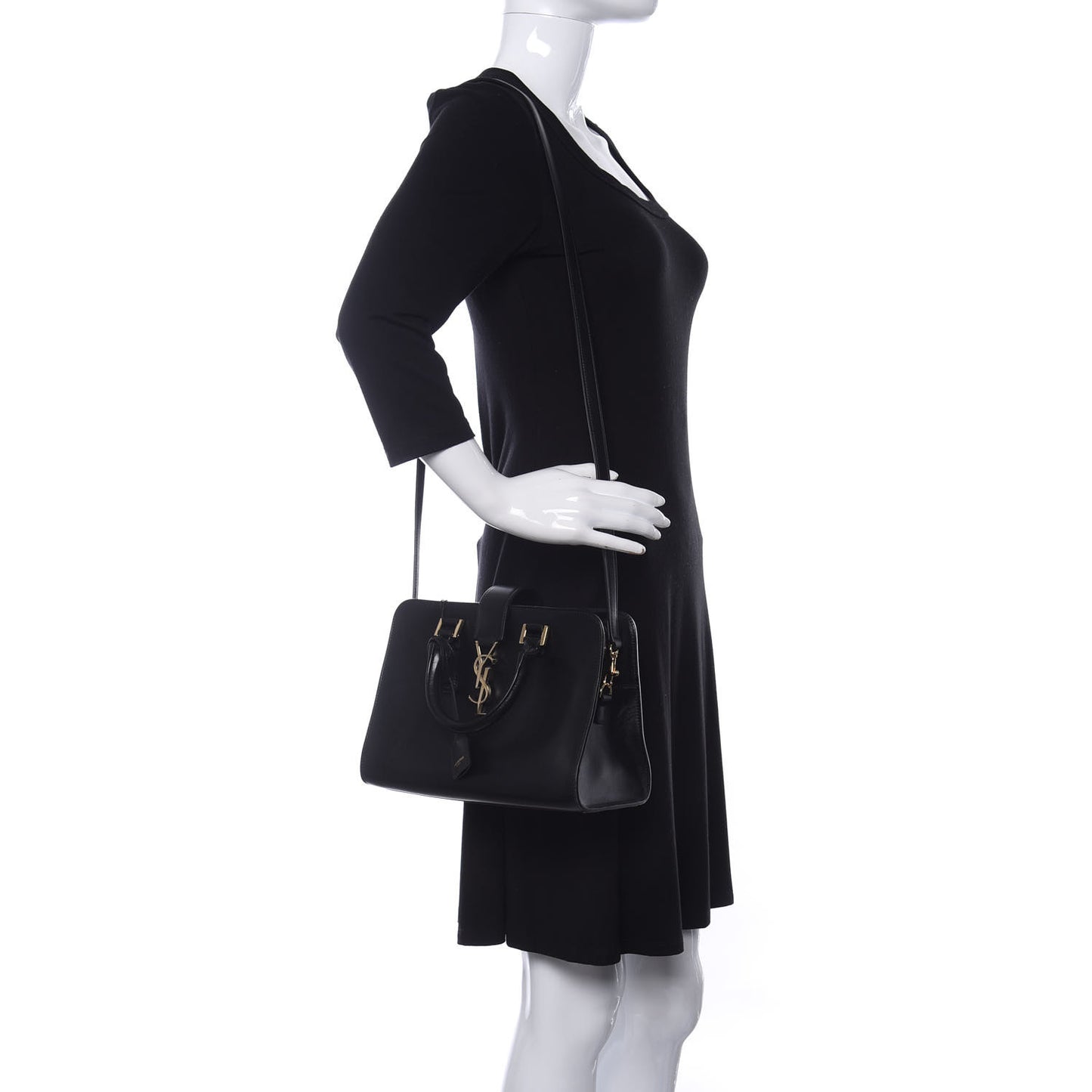 Calfskin Monogram Baby Cabas Black
