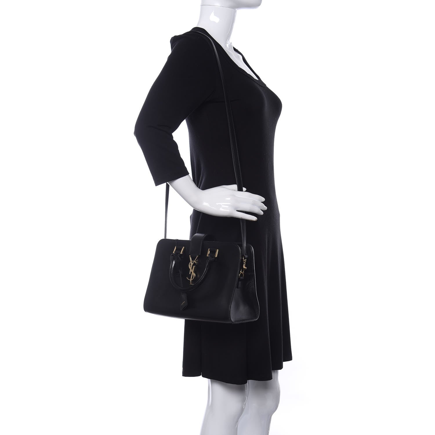 Saint Laurent Calfskin Monogram Baby Cabas Black 2 of 12