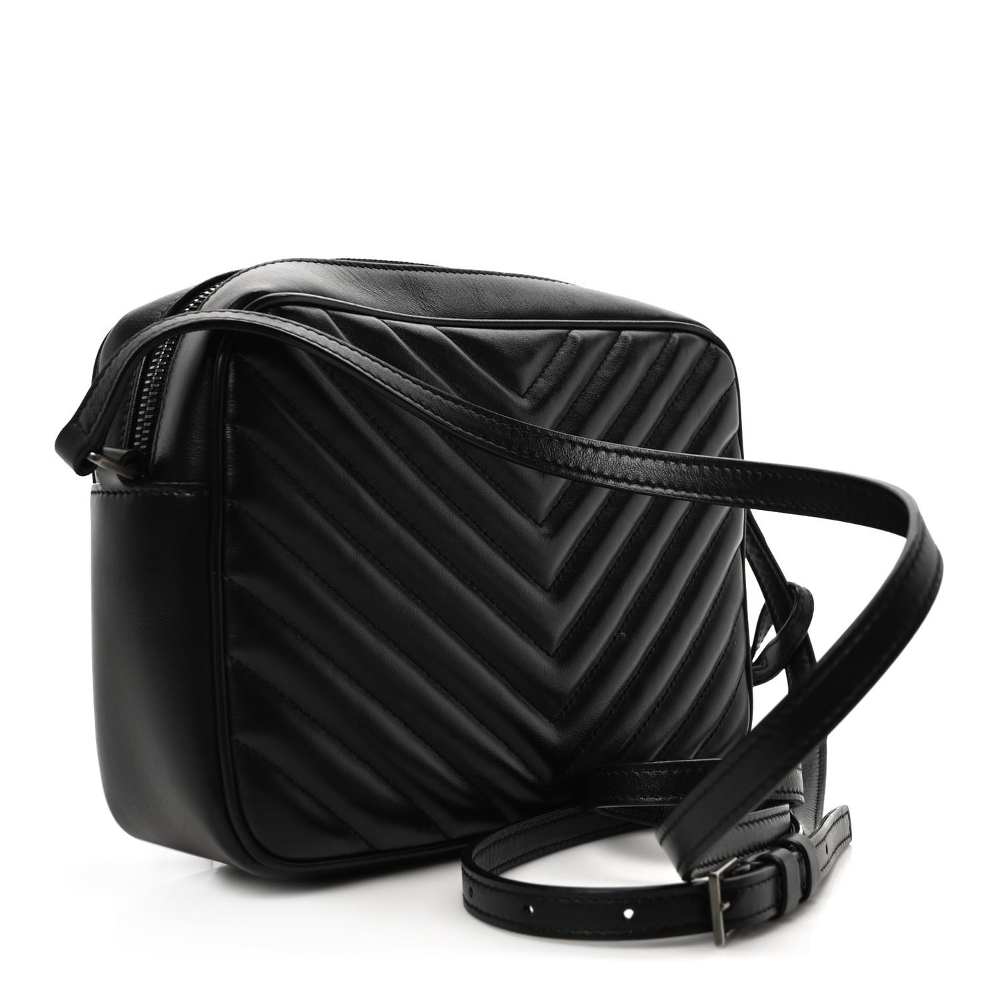 Calfskin Matelasse Monogram Lou Camera Bag Black