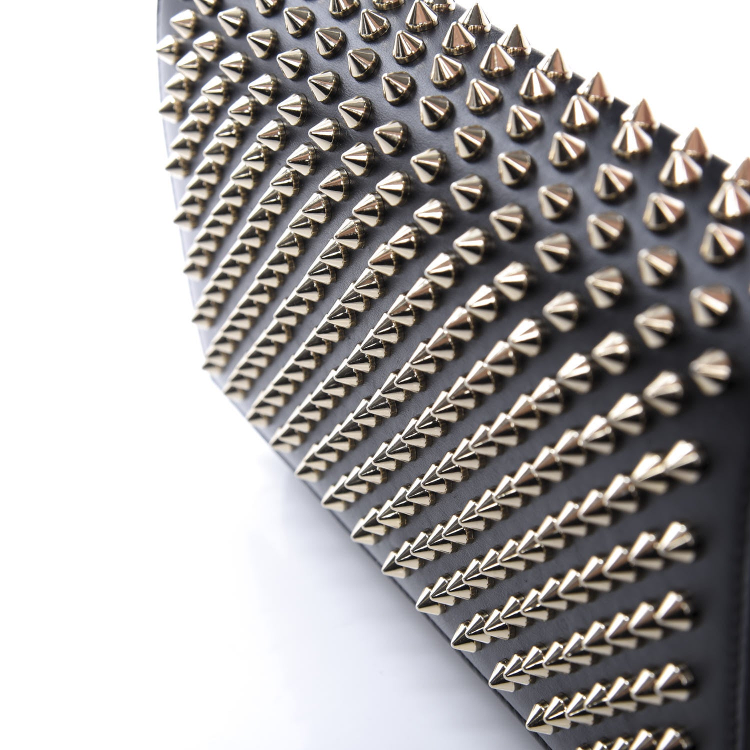 Christian Louboutin Calfskin Patent Leopard Spikes Paloma Clutch Black 11 of 13