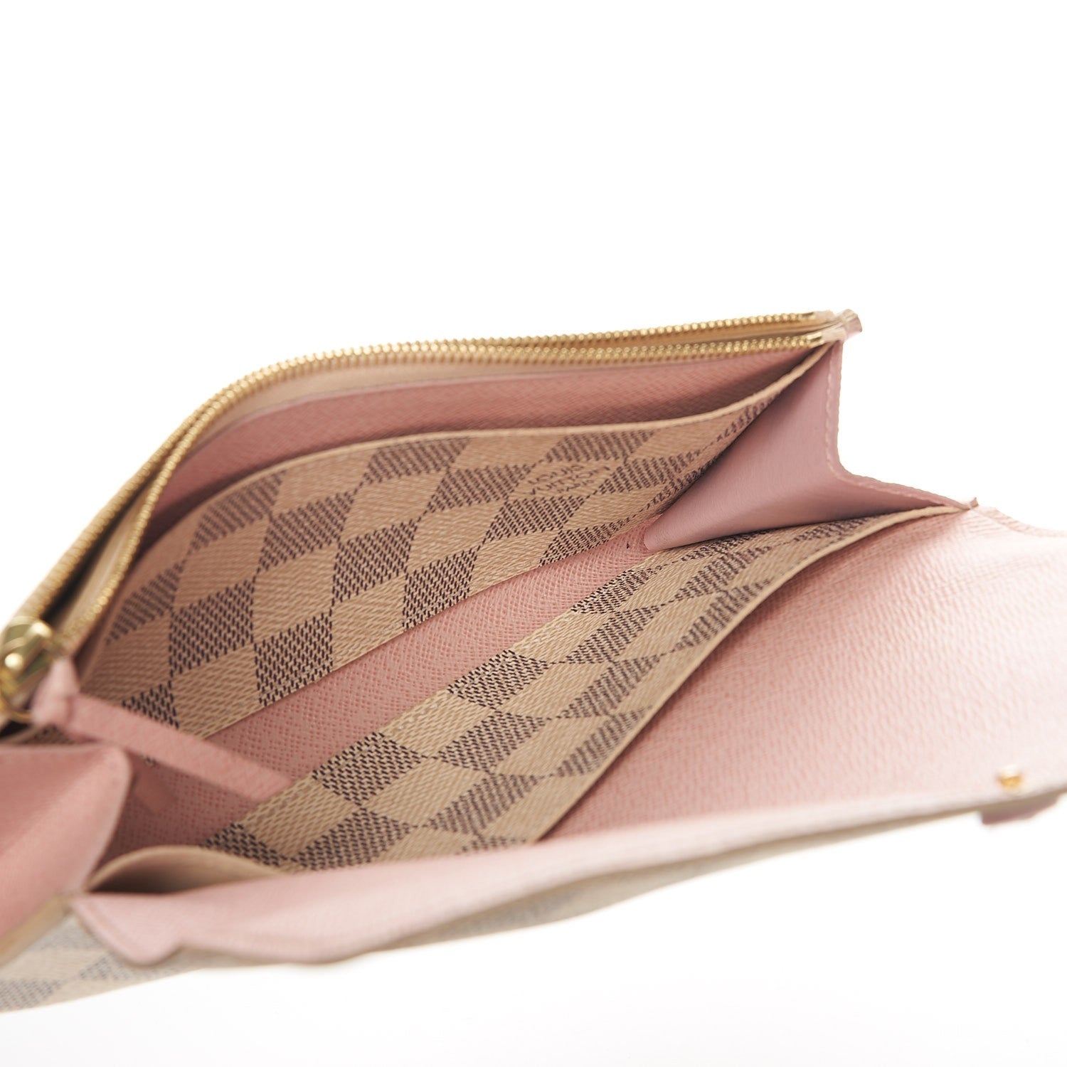 Louis Vuitton Damier Azur Emilie Wallet Rose Ballerine 6 of 15