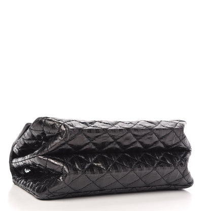 Chanel Metallic Aged Calfskin Striped Accordion Reissue 2.55 Flap Black 4 of 10