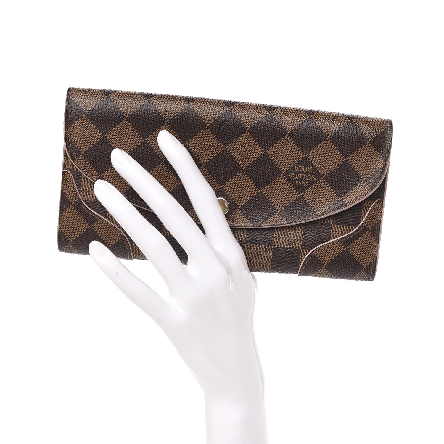 Louis Vuitton Damier Ebene Caissa Wallet Rose Ballerine 2 of 9