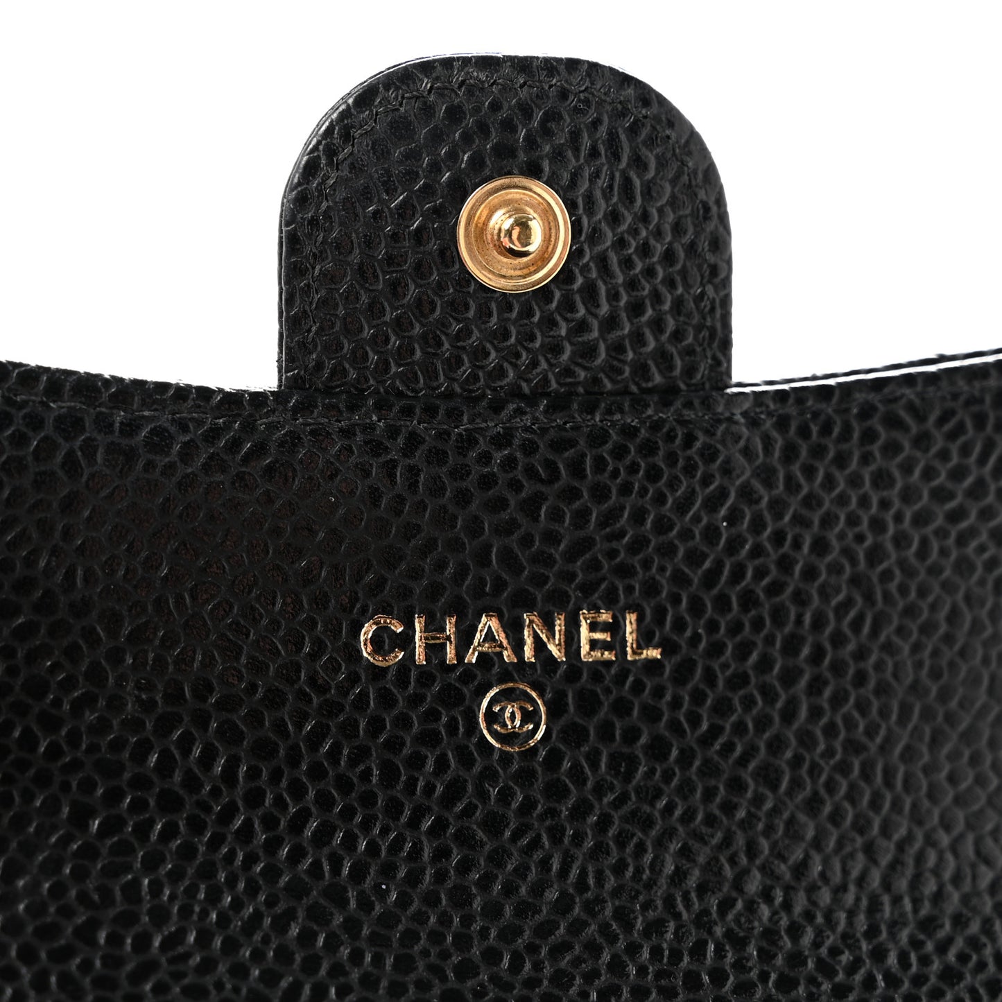 Caviar Quilted Flap Card Holder Black