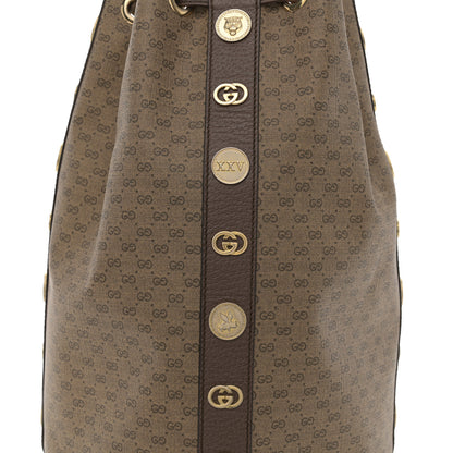 Gucci GG Supreme Monogram Drawstring Bucket Backpack Beige New Acero Crop 8 of 10