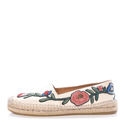 Gucci Nappa Ophelia Espadrilles 37.5 Mystic White 1 of 11