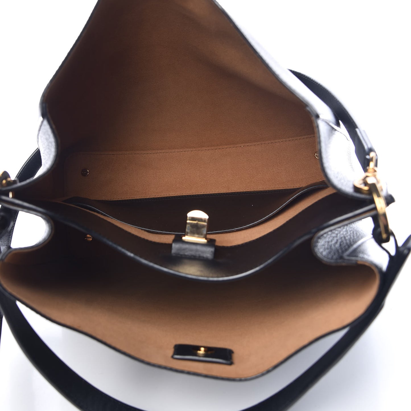Grained Calfskin Large Milla Hobo Black