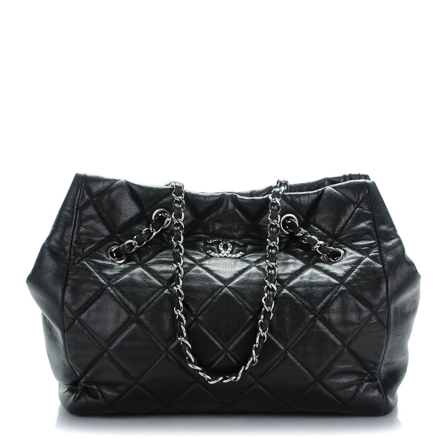Chanel Soft Caviar Quilted Large Cells Tote Black 1 of 7