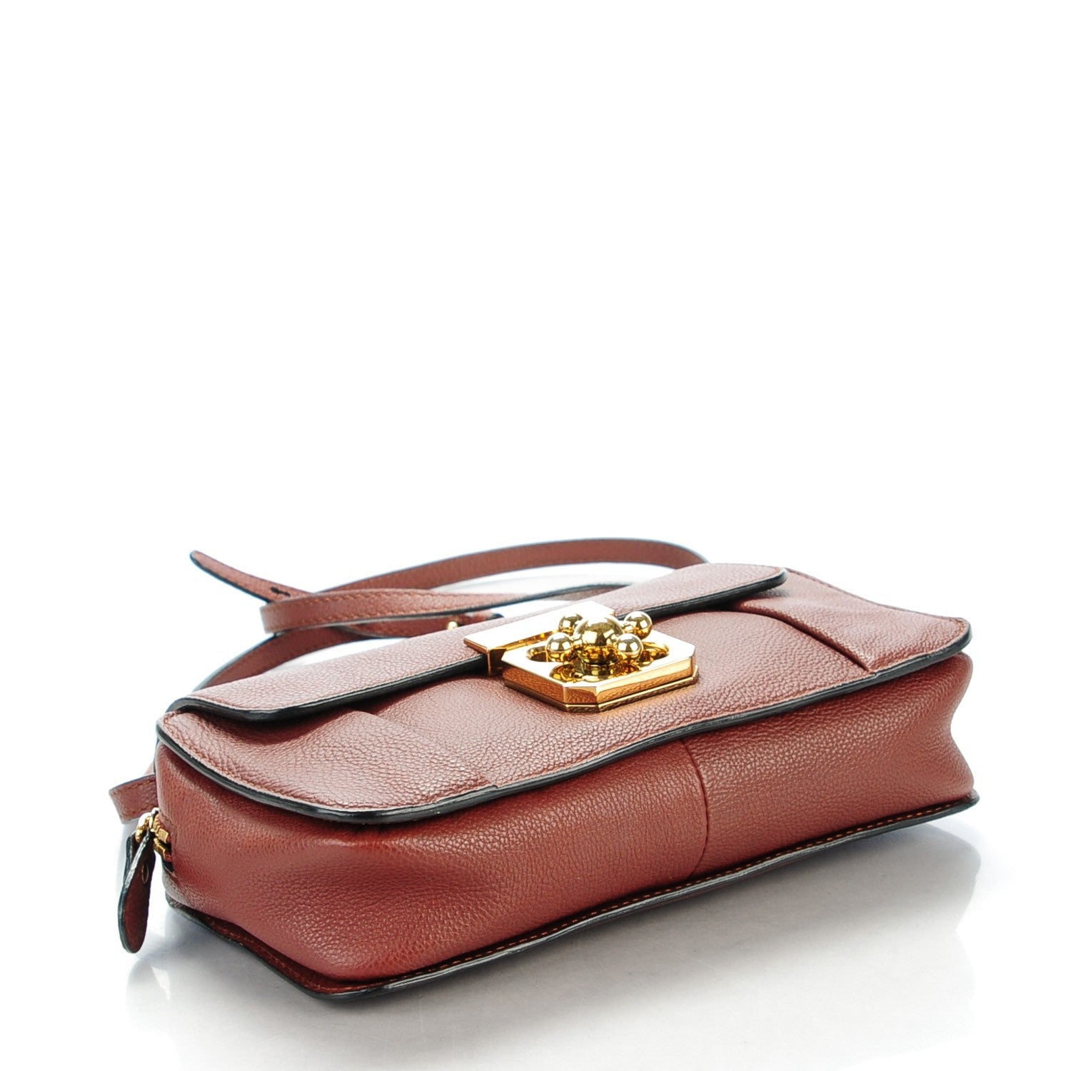 Chloe Calfskin Mini Elsie Crossbody Bag Chocolate 4 of 7