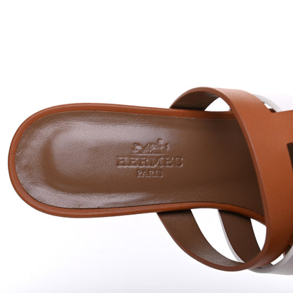 Hermes Calfskin Amica Sandals 35 White Natural 7 of 10