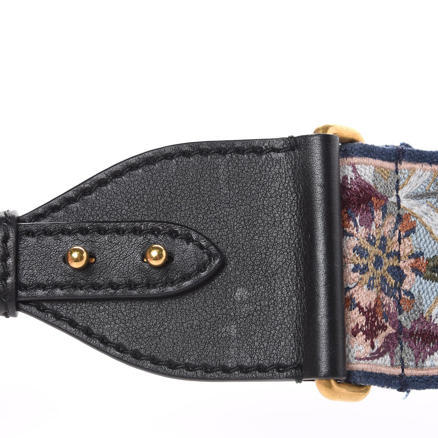 Canvas Embroidered Studded KaleiDiorscopic Shoulder Strap Multicolor