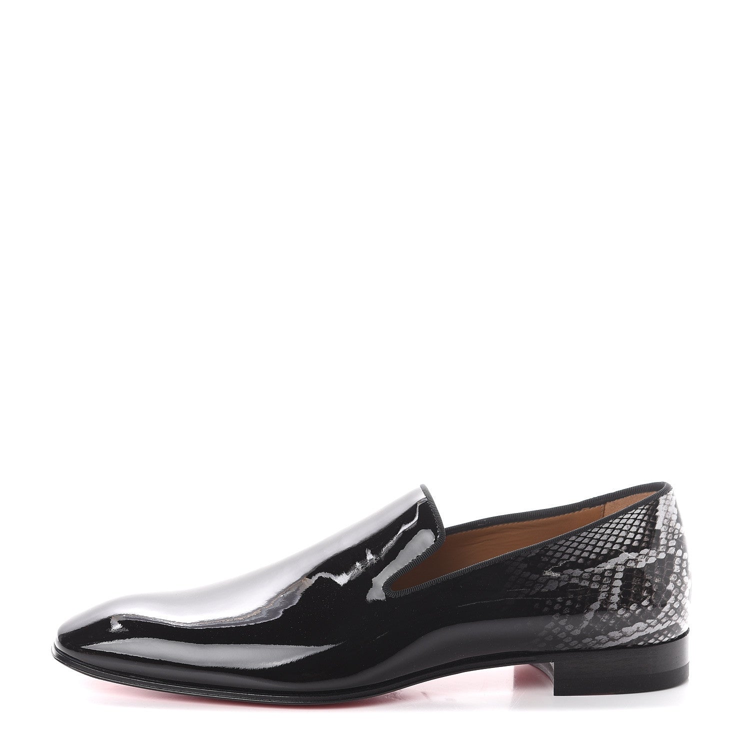 Christian Louboutin Patent Degrade Snakeskin Printed Mens Dandelion Flat Loafers 41 Black Roccia 1 of 7