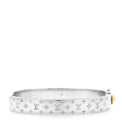 Louis Vuitton Brass Palladium Plated Nanogram Cuff M Silver 3 of 6