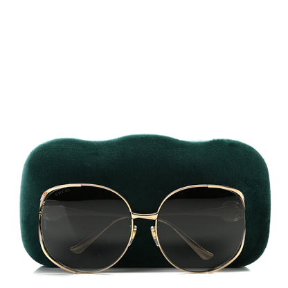 Gucci Metal Oversized Round Frame GG0225S Sunglasses Gold 6 of 6