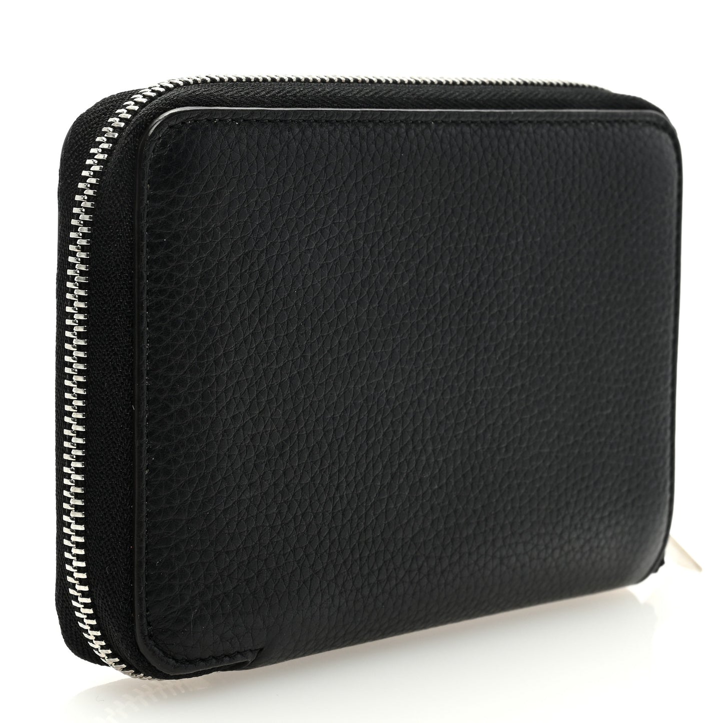 Drummed Calfskin Zip Around Multifunction Wallet Black Citron