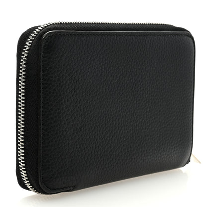 Celine Drummed Calfskin Zip Around Multifunction Wallet Black Citron 3 of 6