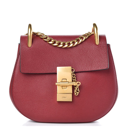 Chloe Grained Lambskin Mini Drew Shoulder Bag Intense Red 1 of 7