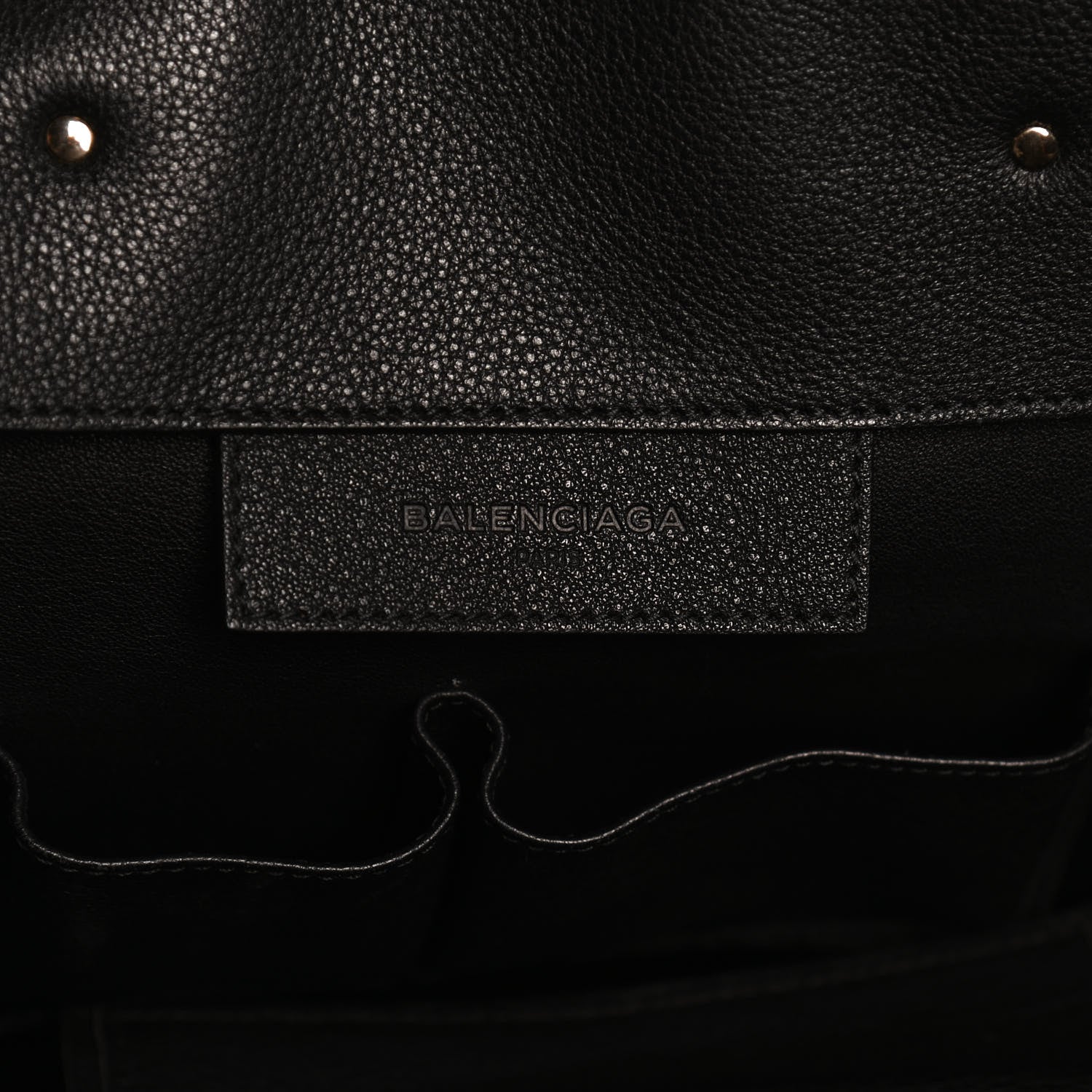 Balenciaga Grained Calfskin Silver Metallic Edge Hardware Papier A4 Tote Black 8 of 11