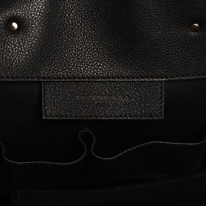 Balenciaga Grained Calfskin Silver Metallic Edge Hardware Papier A4 Tote Black 8 of 11