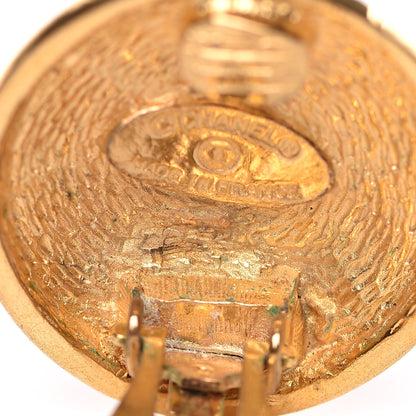 Chanel Round Quilted CC Clip On Earrings Gold 4 of 5