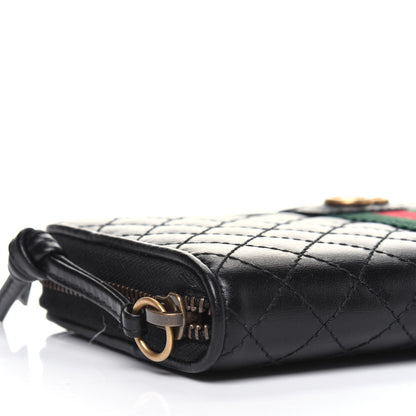 Gucci Calfskin Web Trapuntata GG Zip Around Wallet Black 8 of 11