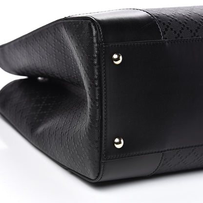 Gucci Calfskin Bright Diamante Large Top Handle Bag Black 7 of 10