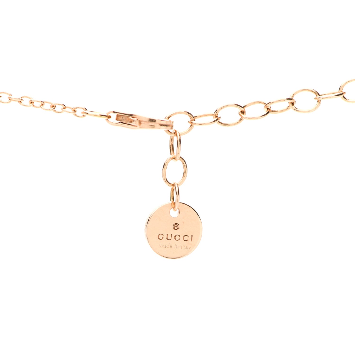 Gucci 18K Rose Gold Enamel Icon Blooms Necklace White 5 of 7