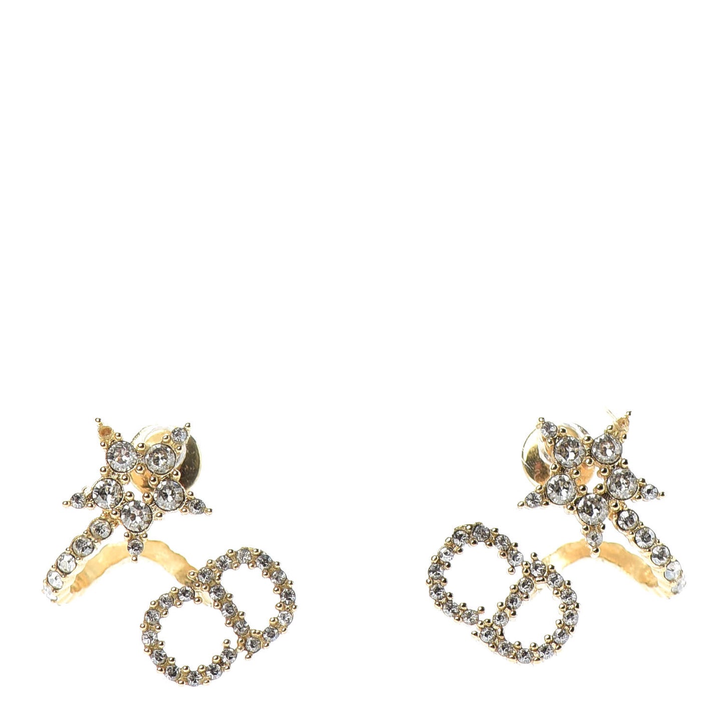 Crystal Clair D Lune Wrap Around Earrings Gold